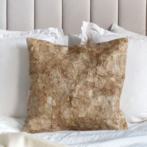 Natural Wild Silk Throw Pillow - 18"x18" | Sham in Linens & Bedding by Tanana Madagascar
