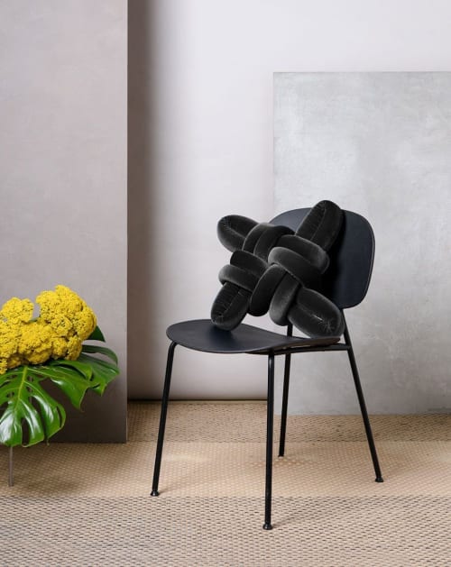 Black Velvet Knot Pillow | Pillows by Knots Studio