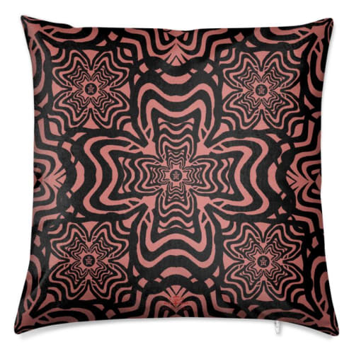 Rooster Feather Red Velvet Cushion | Pillows by Sean Martorana