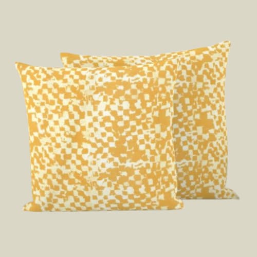 Throw Pillow Tjap, Curry | Pillows by Philomela Textiles & Wallpaper