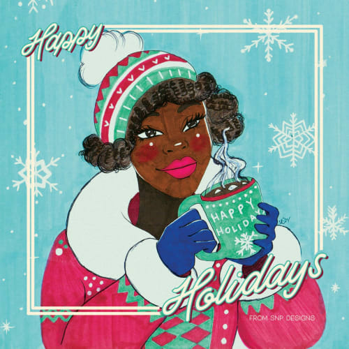 Happy Holidays Mini Card | Paintings by $NP Designs