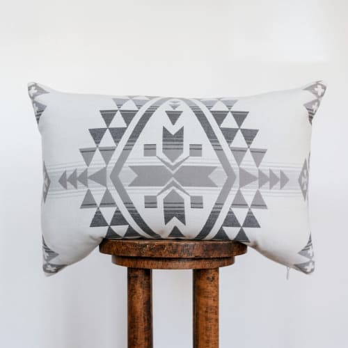 Southwestern Geometric Wool and Cotton Lumbar Pillow 16x24 | Pillows by Vantage Design