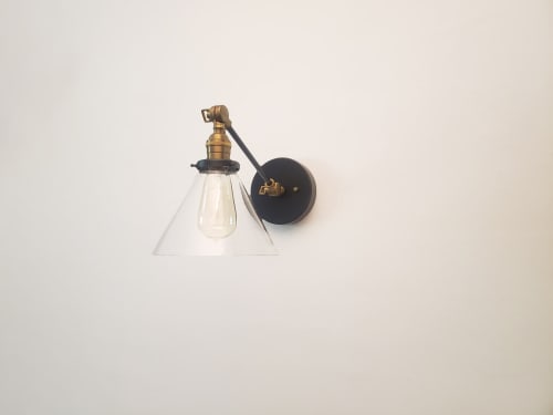 Adjustable Wall Sconce Industrial Light - Gold and Black | Sconces by Retro Steam Works