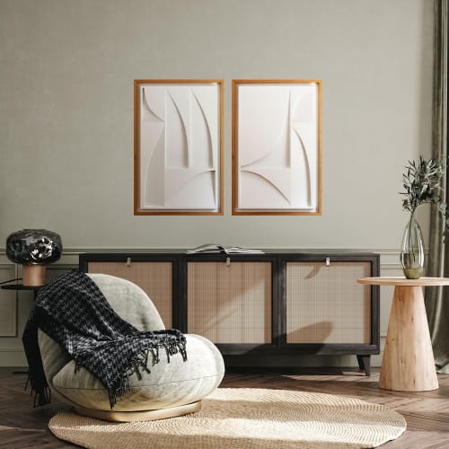 No. 18 Set of Two Plaster Wall Relief | Wall Sculpture in Wall Hangings by Joseph Aurelius