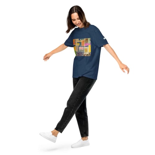 Unisex T-Shirt - The Hearth Quilt - Folk Abstract Patchwork | Work by Eman's Gallery