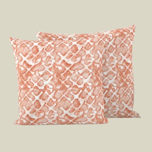 Throw Pillow Ceplok, Cinnamon | Pillows by Philomela Textiles & Wallpaper