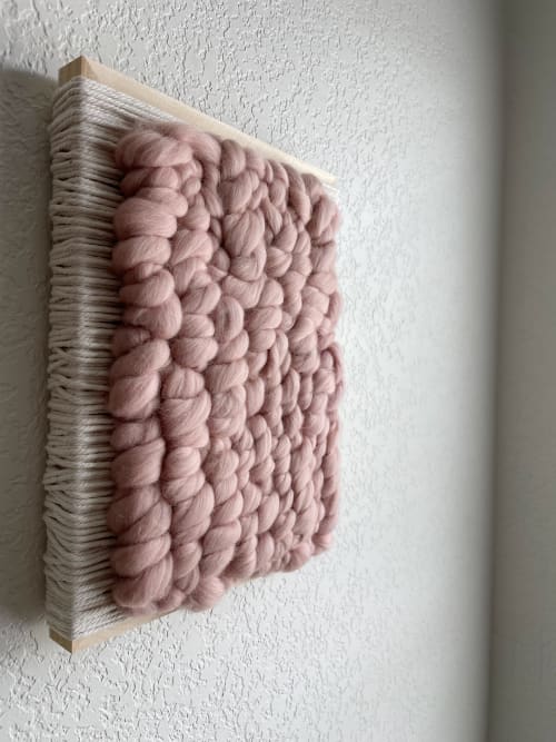 Woven Tile- Fluff Series no. 8 | Wall Sculpture in Wall Hangings by Mpwovenn Fiber Art by Mindy Pantuso