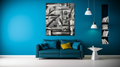 Black and white abstract | Mixed Media by Daniela SV Art