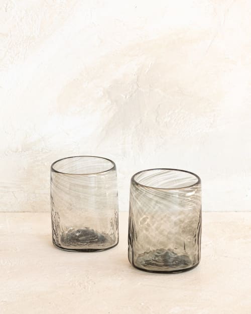 Xaquixe Medium Tumbler - Smoke (set of 2) | Glass in Drinkware by MINNA