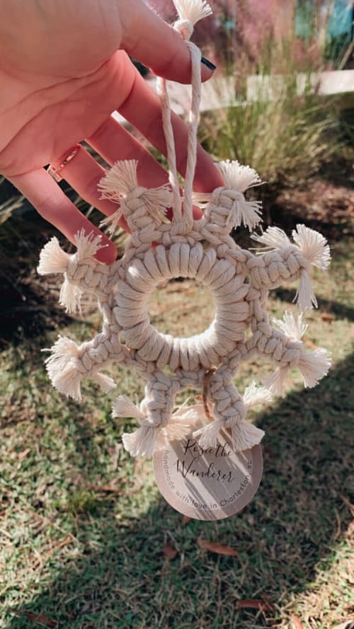 Macrame Snowflake Ornament | Decorative Objects by Rosie the Wanderer