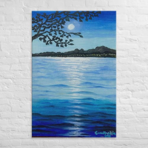 Canvas Print - Nocturned - Moonlit Sea by Night | Work by Eman's Gallery