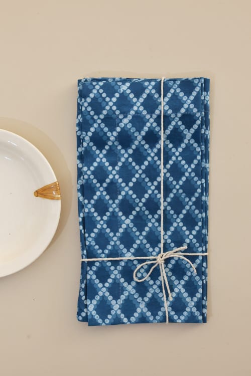 Soft Beats Indigo Napkins, Set of 4 | Linens & Bedding by Ninéh