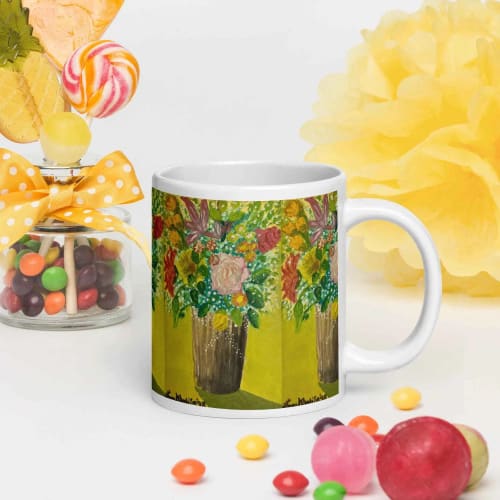Coffee  Mug - Jubilee - Impressionist Floral Still Life Art | Work by Eman's Gallery