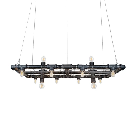 Raw Mini-Banqueting Linear Suspension (Rectangular) | Chandeliers by Michael McHale Designs