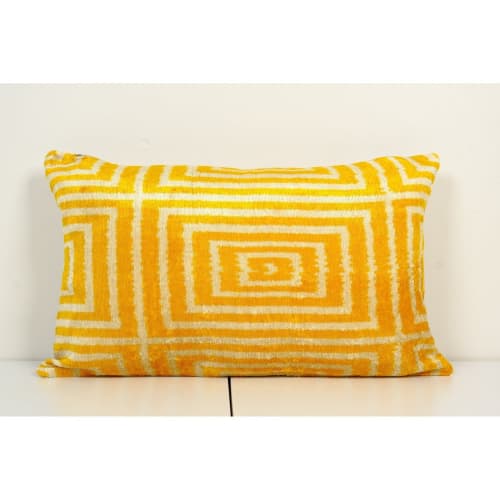 16" x 24" Christmas Day Gift Pillow, Silk Ikat Velvet Pillow | Linens & Bedding by Vintage Pillows Store