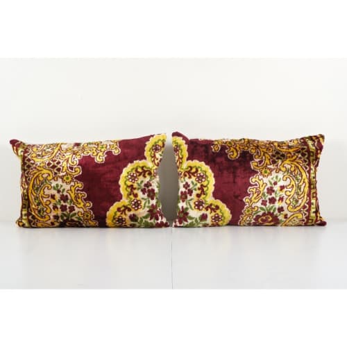 Set of Two Velvet Pillow, Soft Pillow, Pair Pillow Cover | Linens & Bedding by Vintage Pillows Store