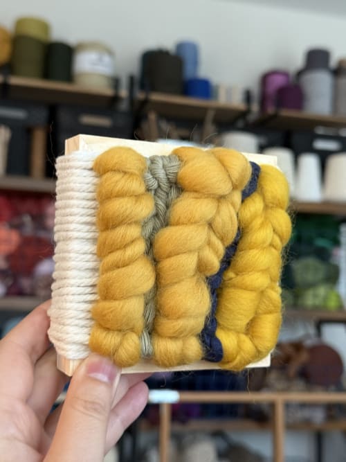 Mini Woven Tile - Abstract No. 4 | Wall Sculpture in Wall Hangings by Mpwovenn Fiber Art by Mindy Pantuso
