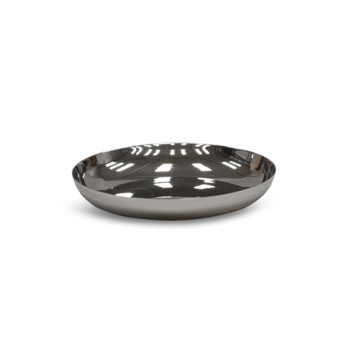 Modern Medium Plate In Stainless Steel | Dinnerware by Tina Frey