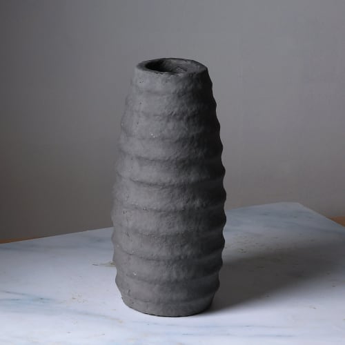 Paper Mache Vase, Tall Step Design | Vases & Vessels by FIG Living