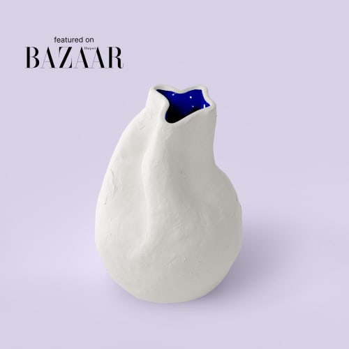 Alexis Porcelain Hand-crafted White Vase | Vases & Vessels by Vivee Home
