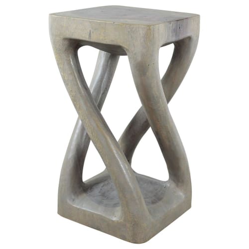 Haussmann® Wood Vine Twist Stool Accent Table 12 in x 22 in | Chairs by Haussmann®