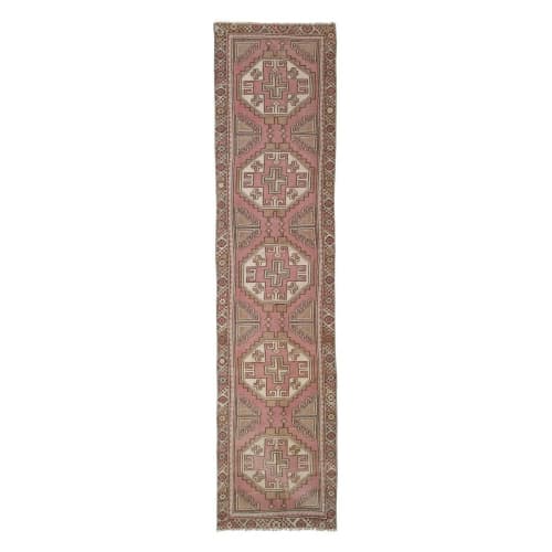 1970s Hand Knotted Vintage Turkish Anatolian Oushak Runner | Rugs by Vintage Pillows Store