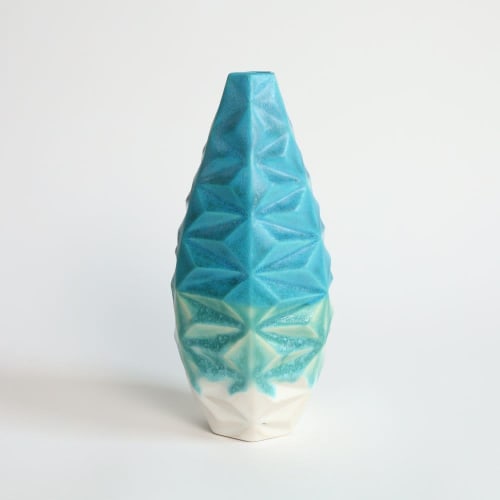 Oblique Slender in Mediterranean Sea | Vase in Vases & Vessels by by Alejandra Design