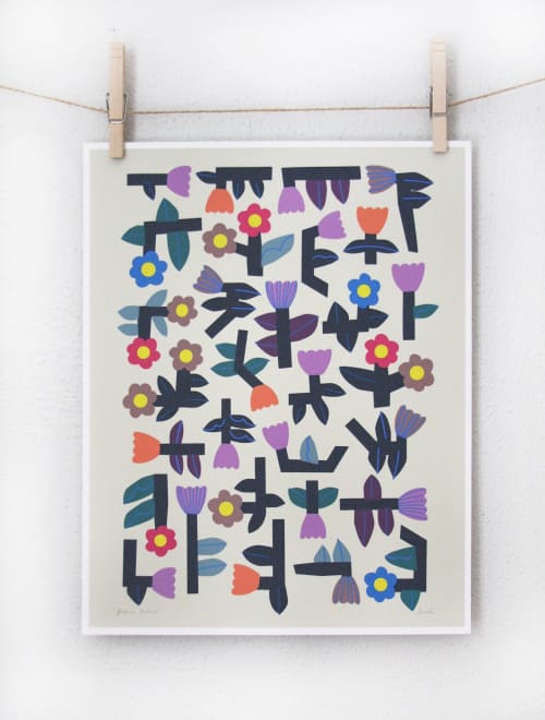 Flower Tetris Print | Prints by Leah Duncan