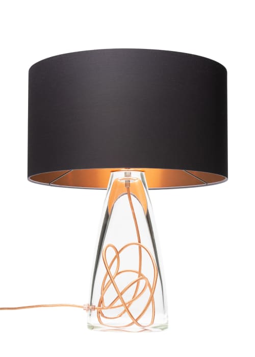 SERAFINA Lamp · Clear+Charcoal+Copper | Table Lamp in Lamps by LUMi Collection
