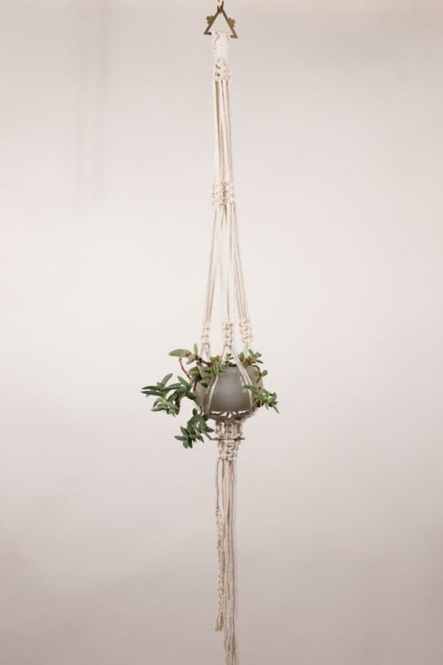 Triangle Plant Hanger | Wall Hangings by Modern Macramé by Emily Katz