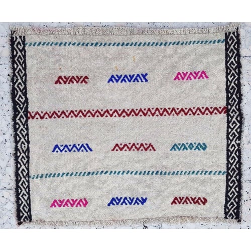 Old Traditional Turkish Oriental Hand Made Wool Small Kilim | Rugs by Vintage Pillows Store