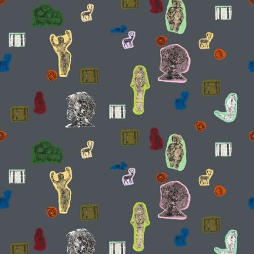 The Great Mother, Iron | Fabric in Linens & Bedding by Philomela Textiles & Wallpaper