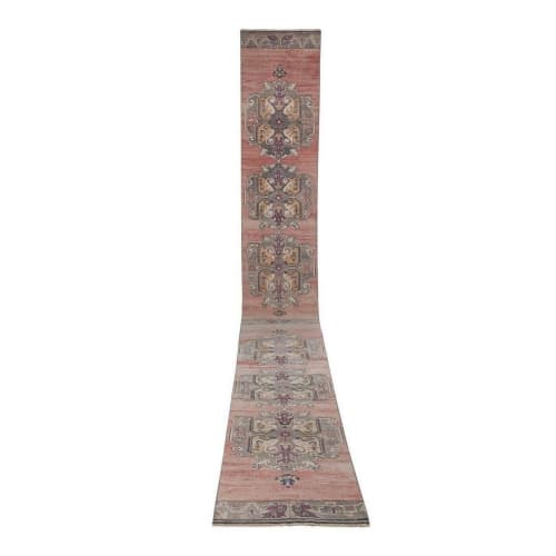 Neoclassical Style Vintage Turkish Oushak Runner, Extra-Long | Rugs by Vintage Pillows Store