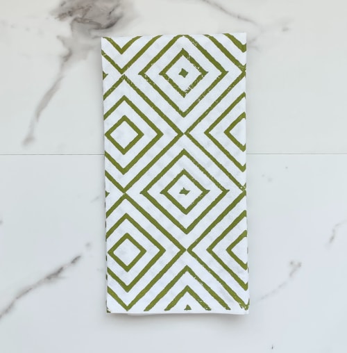 Tea Towel - Diamond, Cactus | Linens & Bedding by Mended