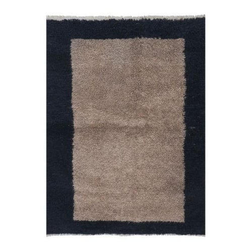 Vintage Organic Wool Gray Turkish Tulu Rug 4'1'' X 5'4''