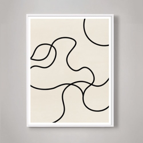 Japandi Wall Art, Minimalist Abstract Line Art Print | Prints in Paintings by Capricorn Press
