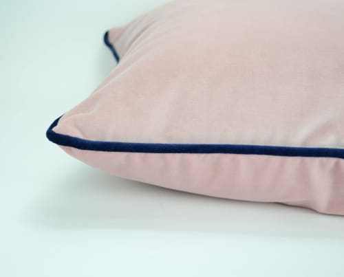 blush velvet pillow case // pink and navy pillow cover | Pillows by velvet + linen