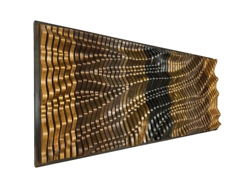 "AMARETTO" Parametric Wood Wall Art Decor / 100% Solid Wood | Mixed Media in Paintings by ArtMillWork Design
