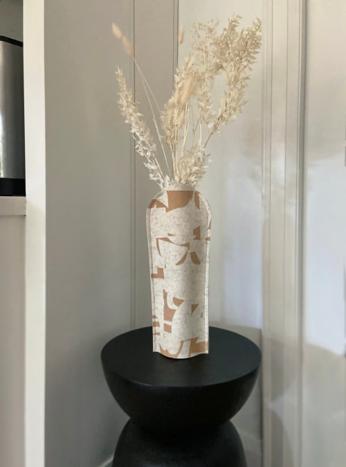 Vase Sleeve Merino Wool Felt 'Fragment' Bamboo Tall | Vases & Vessels by Lorraine Tuson
