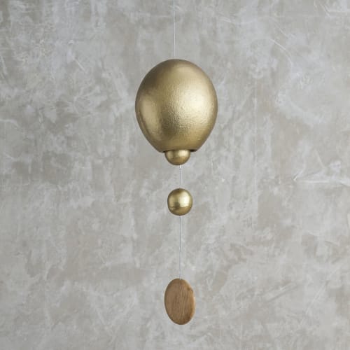 Antique Brass Hanging Bell Ovoid | Ornament in Decorative Objects by The Collective