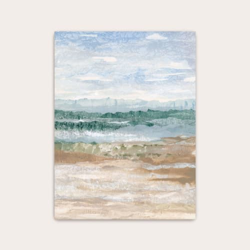 Earthbound Waves II Art Print - Layered Coastal Landscape | Prints in Paintings by Lara Eckerman Art