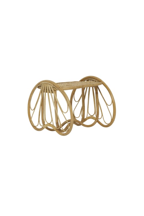 Handmade Rattan Lily Pad Stool and Plant Stand | Plants & Landscape by Amara