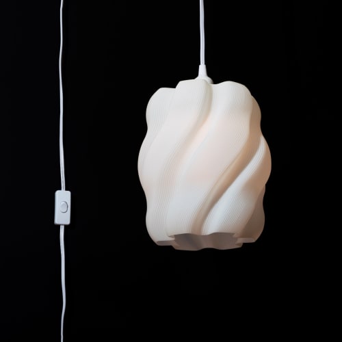 Wavy 3D Printed Pendant Light: Modern Hanging Lamp | Lamps by Spacecraft Furnishing