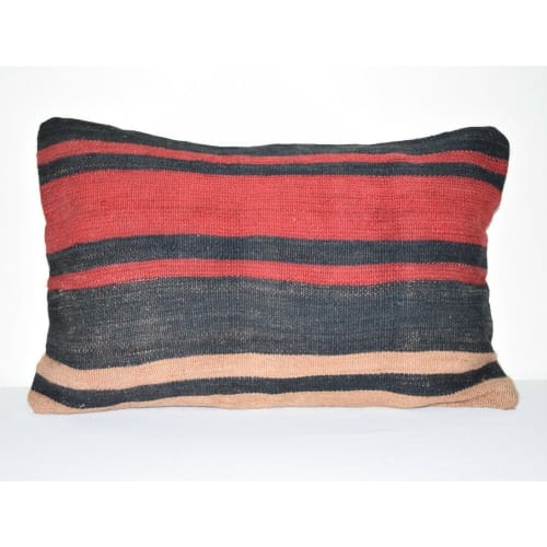 16" X 24" Vintage Striped Turkish Kilim Pillow Cover | Linens & Bedding by Vintage Pillows Store