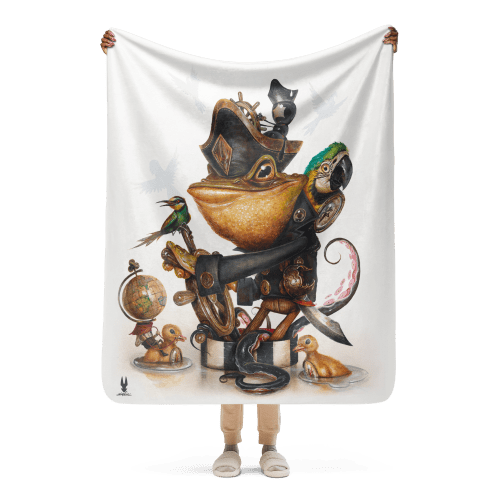 "Oh Cap'n my Cap'n" Sherpa Blanket | Linens & Bedding by Greg "CRAOLA" Simkins
