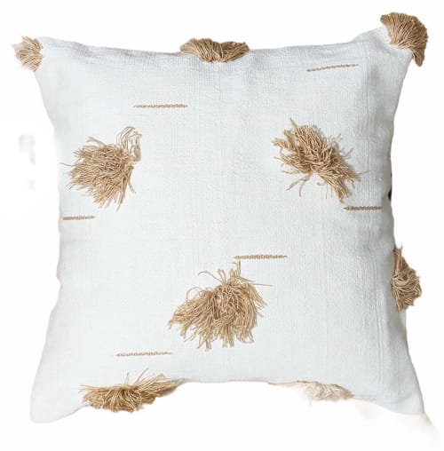 Soft Sand Handwoven Cotton Decorative Throw Pillow Cover | Pillows by Mumo Toronto