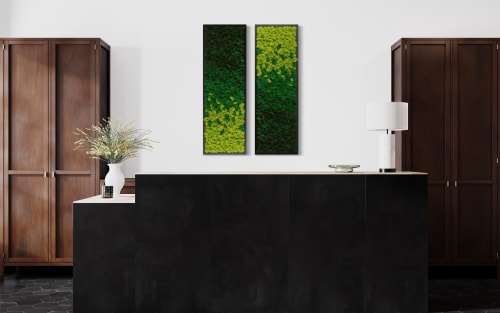 Living Moss Art Walls, Preserved Moss Salon Decor, Waterfall
