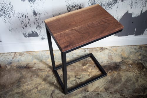 Live-edge walnut C-table | Tables by Hazel Oak Farms
