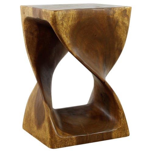 Haussmann® Original Wood Twist Stool 12 X 12 X 18 | Chairs by Haussmann®