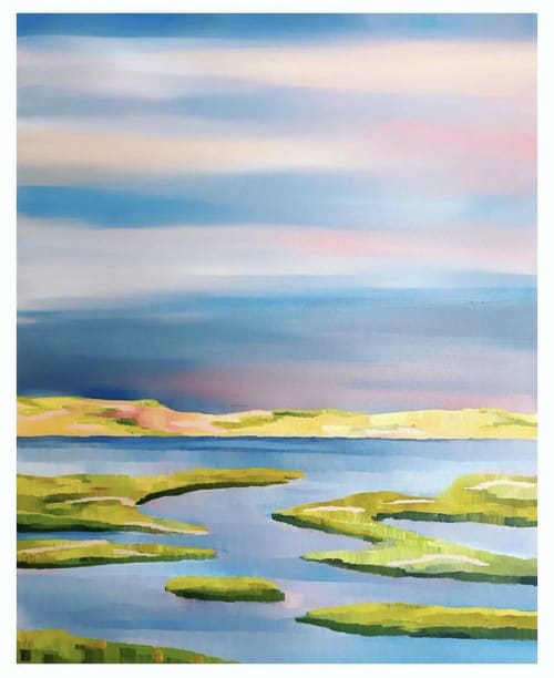 Marsh Ocean Dunes Sky | Paintings by Neon Dunes by Lily Keller